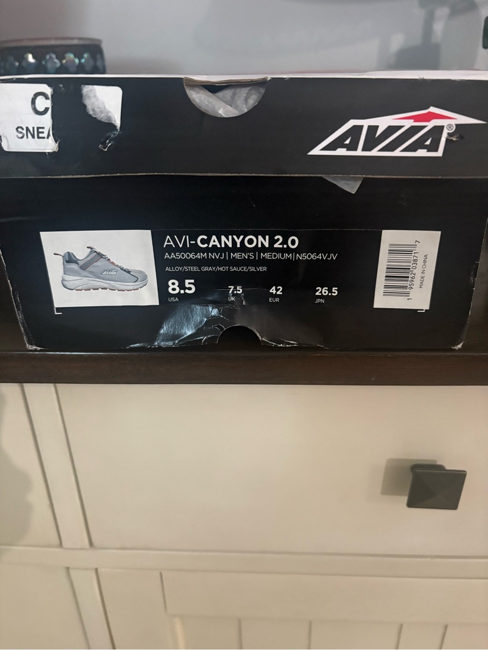 Avia Avi-Canyon 2.0 Men's Gray Sneakers with Orange Accents